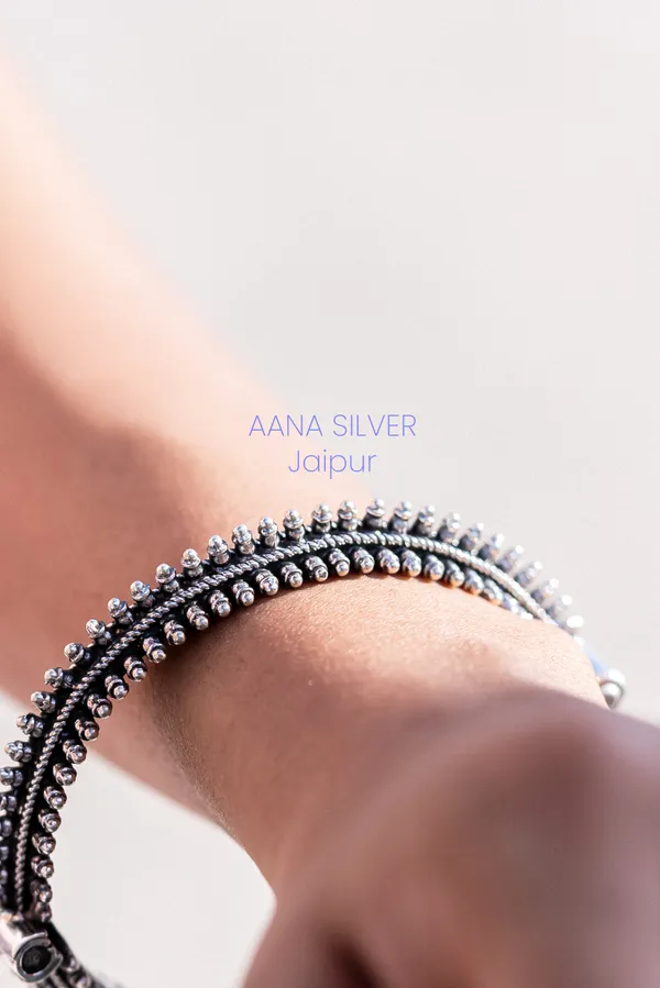 925_Pure_Sterling_Silver_|_Aabharan_Detailed_Kada_Bracelet_|_Well_Stamped_&_Hallmarked