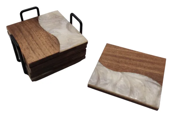 Coaster_Set_Square_(Wave)_(S/6_With_Stand)