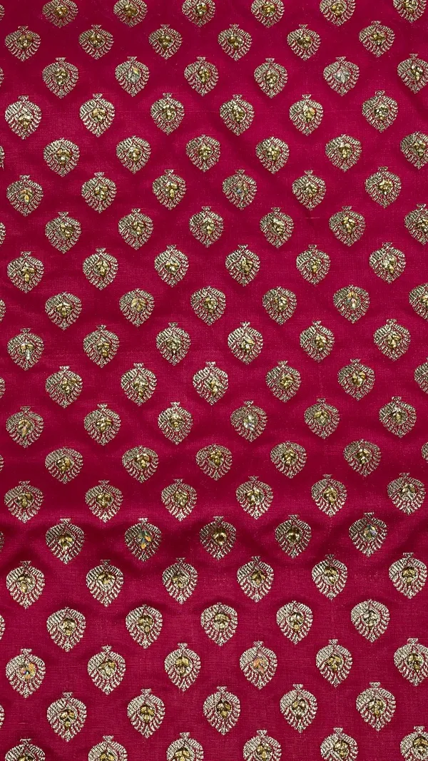 Humairah_Presents_Pink_Stone_Work_Golden_Zari_Booti_with_Floral_Heavy_Pallu_Zari_Border_and_Pink_Blouse_Banarasi_Saree