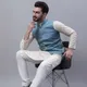 Cream and Peacock Blue__SOJANYA