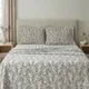 White & Antique Pewter Leaves__Huesland