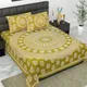 GREEN__Jaipuri bedsheet