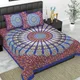 BLUE__Jaipuri bedsheet
