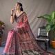 Peach__INDIAN LINEN SAREE