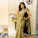 Green__INDIAN LINEN SAREE