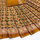 Yellow__INDIAN LINEN SAREE