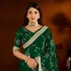 GREEN__INDIAN LINEN SAREE