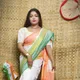 Tri-Color__INDIAN LINEN SAREE