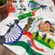 Tri-Color__INDIAN LINEN SAREE