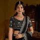 BLACK__INDIAN LINEN SAREE