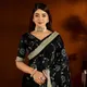 BLACK__INDIAN LINEN SAREE