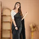 Black__INDIAN LINEN SAREE