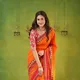 Orange__INDIAN LINEN SAREE