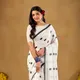 White__INDIAN LINEN SAREE