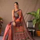 Orange__INDIAN LINEN SAREE