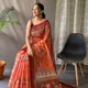 Orange__INDIAN LINEN SAREE