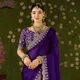 violet__INDIAN LINEN SAREE
