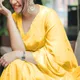 Yellow__INDIAN LINEN SAREE