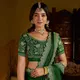 GREEN__INDIAN LINEN SAREE