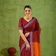 MAROON__INDIAN LINEN SAREE