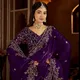 VIOLET__INDIAN LINEN SAREE