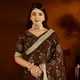 Coffee Brown__INDIAN LINEN SAREE