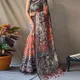 Orange__INDIAN LINEN SAREE