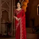 RED__INDIAN LINEN SAREE