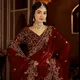 MAROON__INDIAN LINEN SAREE