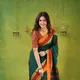 Green__INDIAN LINEN SAREE