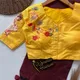 YELLOW BLOUSE WITH MAROON SAREE__WOMENIA FASHION 