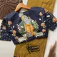 NAVYBLUE BOUSE WITH MUSTARD SAREE__WOMENIA FASHION 