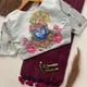 GREY BLOUSE WITH WINE SAREE__WOMENIA FASHION 