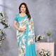 Light Blue, Orange, White__Anand Saree