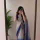 Silver Grey with Royal Blue Contrast