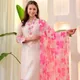Off-White Base with Pink and Zari Embroidery