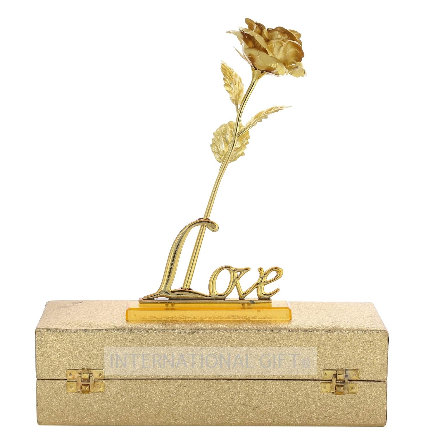 Golden Rose With Love Stand__International Gift