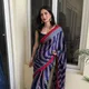 Blue  Ajrakh Striped__Store Of Ajrakh 