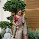 CREAM AND MAROON KALAMKARI