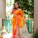 Saffron Orange With Red And Cream__VUSARI