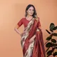 Light Beige with Rich Maroon Border__VUSARI