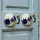 IOVERY - BLUE FLOWER HAND PAINTED__Maison Belle Art & Craft