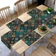 Moroccan Tiles Green - 4 Placemat + 1 Runner (13"x60")__FURNISHYA