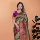 Olive Green with Plum and Gold Border__Krishna Fashion