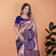 Soft Lavender-Silver with Royal Blue Border__Krishna Fashion