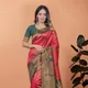 Deep Rose Pink with Antique Gold & Green Border__Krishna Fashion