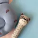 Grey pillow , raffle ivory & brown__6E BABY