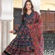 Deep Blue with Rust & Maroon Prints__Ciao Fabrics