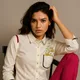 Off white & Hot pink__Butterfly By Simran