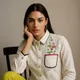 Off white & Lime green__Butterfly By Simran